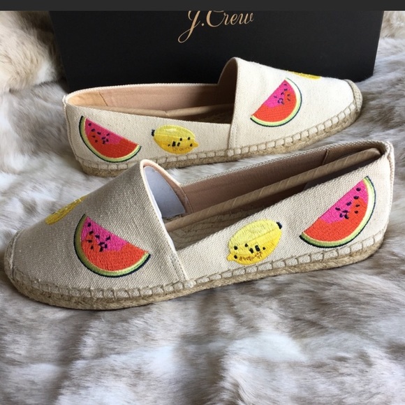 J. Crew Canvas espadrilles with embroidered fruits - Picture 4 of 7